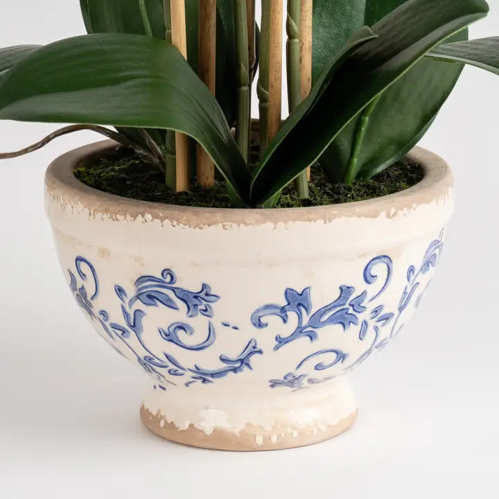 54cm Real Touch Dark Pink Phalaenopsis Orchid in Pot