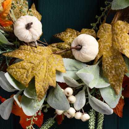 45cm Pumpkin Wreath Green/Orange