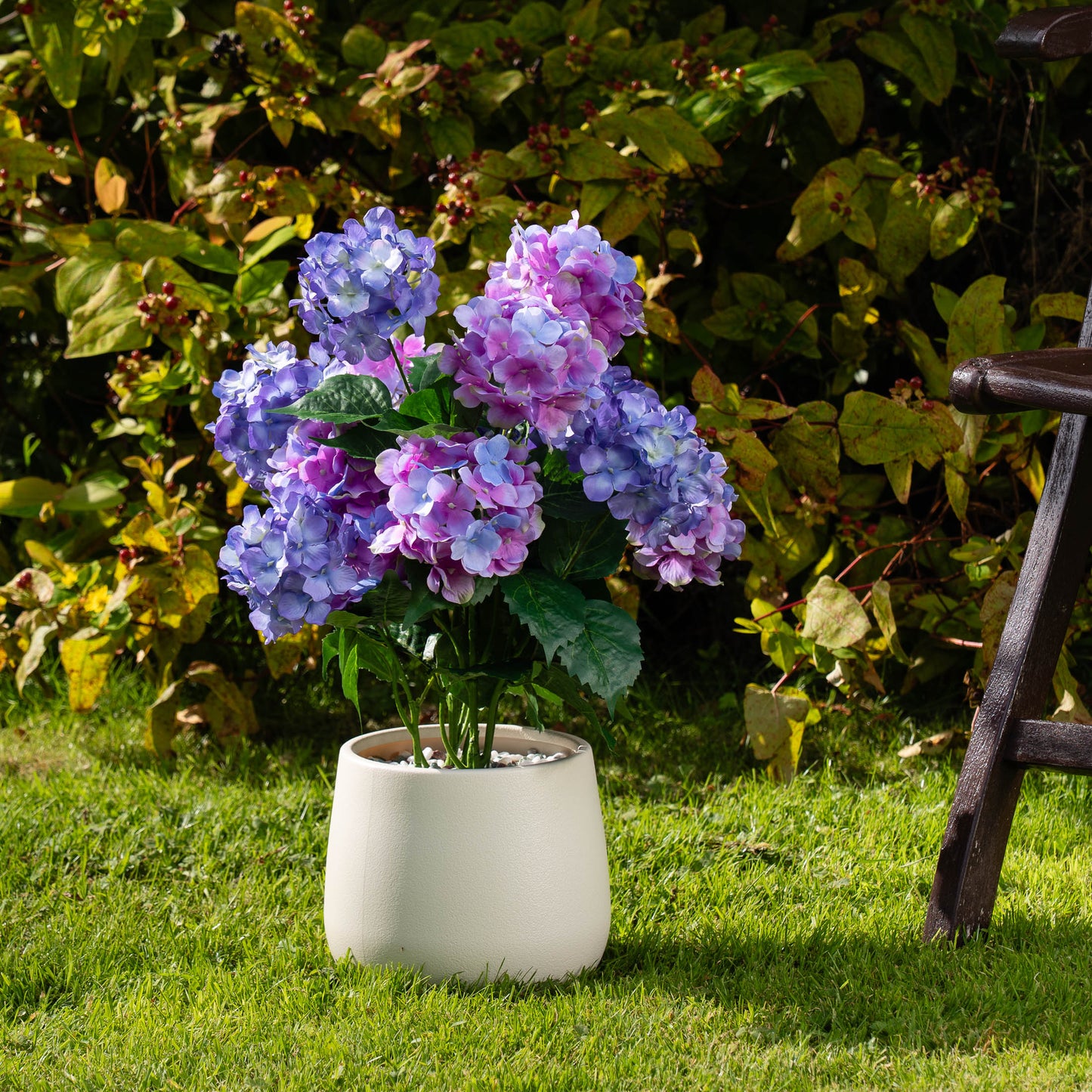 58cm Indoor/Outdoor, Pink/Purple Hydrangea Planter