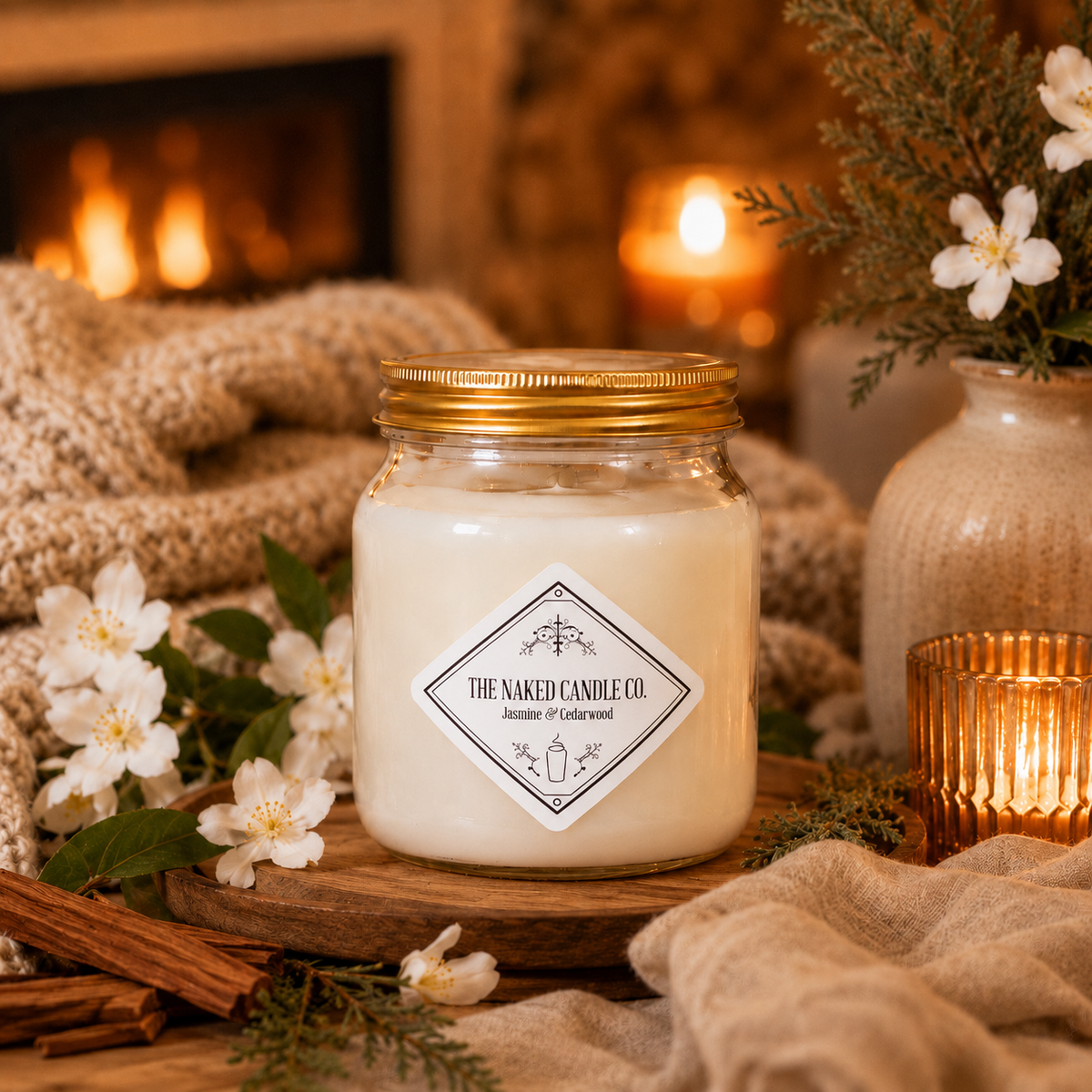 Jasmine & Cedarwood Candle